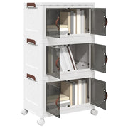 Vidaxl opbergbox stapelbaar met wielen 3-laags 28 l 48,5x29,5x86 cm - afbeelding 1