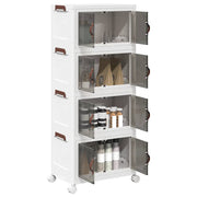 Vidaxl opbergbox stapelbaar met wielen 4-laags 28 l 48x29,5x112,5 cm - afbeelding 1