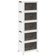 Vidaxl opbergbox stapelbaar met wielen 5-laags 28 l 48,5x29,5x139 cm - afbeelding 2