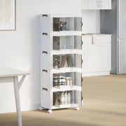 Vidaxl opbergbox stapelbaar met wielen 5-laags 28 l 48,5x29,5x139 cm - afbeelding 3