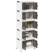 Vidaxl opbergbox stapelbaar met wielen 5-laags 28 l 48,5x29,5x139 cm - afbeelding 1
