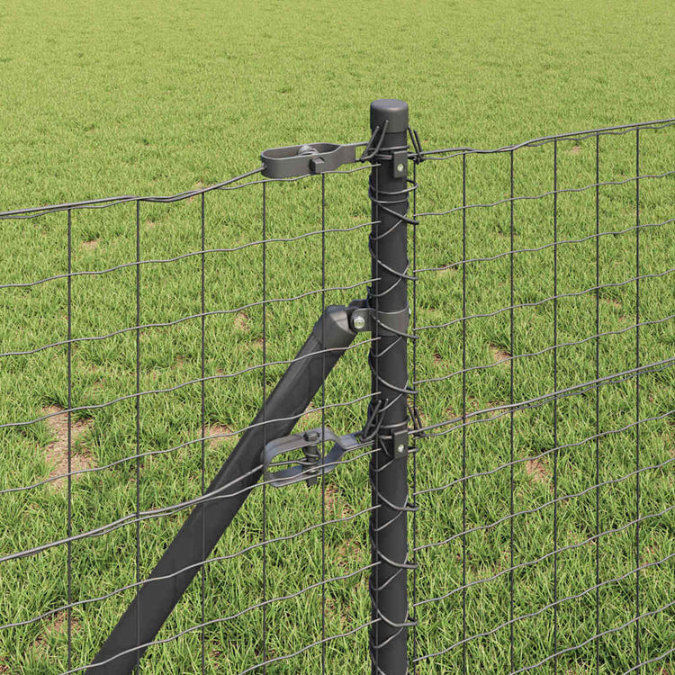 Vidaxl ingegraven hekpalen 26 st grijs gepoedercoat staal