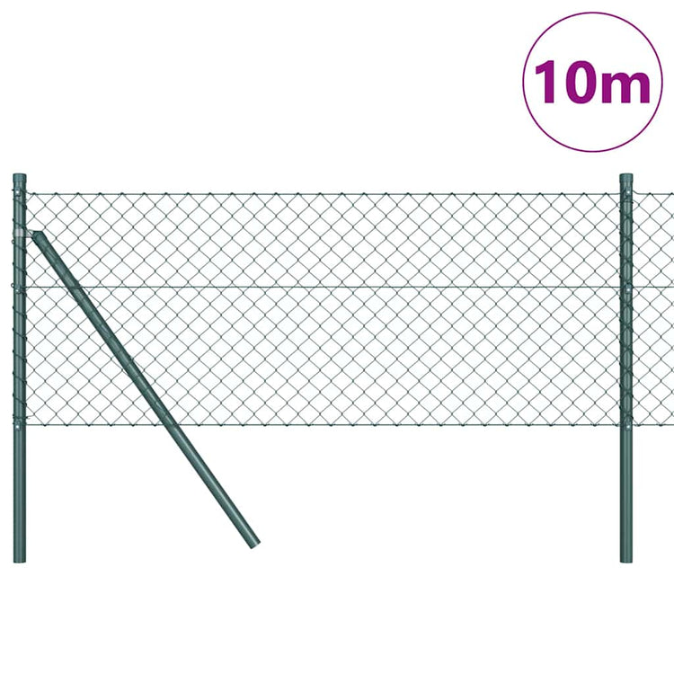 Vidaxl gaashek met grondbevestiging 10 x 0,4 m pvc-coated staal groen