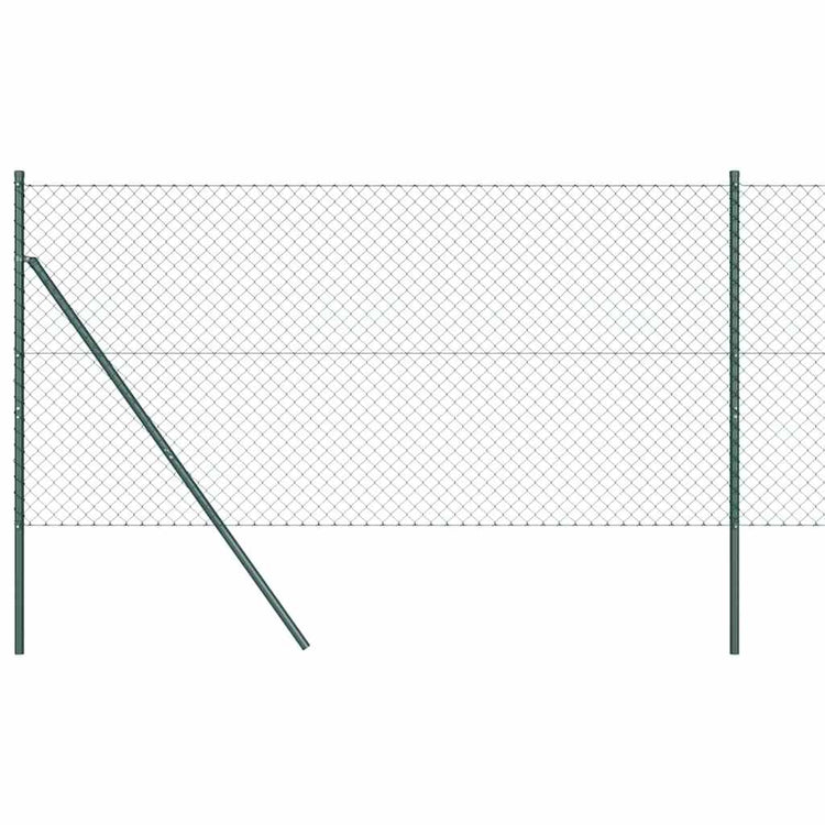 Vidaxl gaashek met grondbevestiging 10 x 1,5 m pvc-coated staal groen