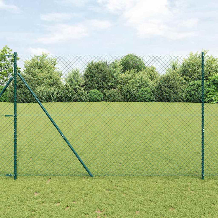 Vidaxl gaashek met grondbevestiging 10 x 1,6 m pvc-coated staal groen