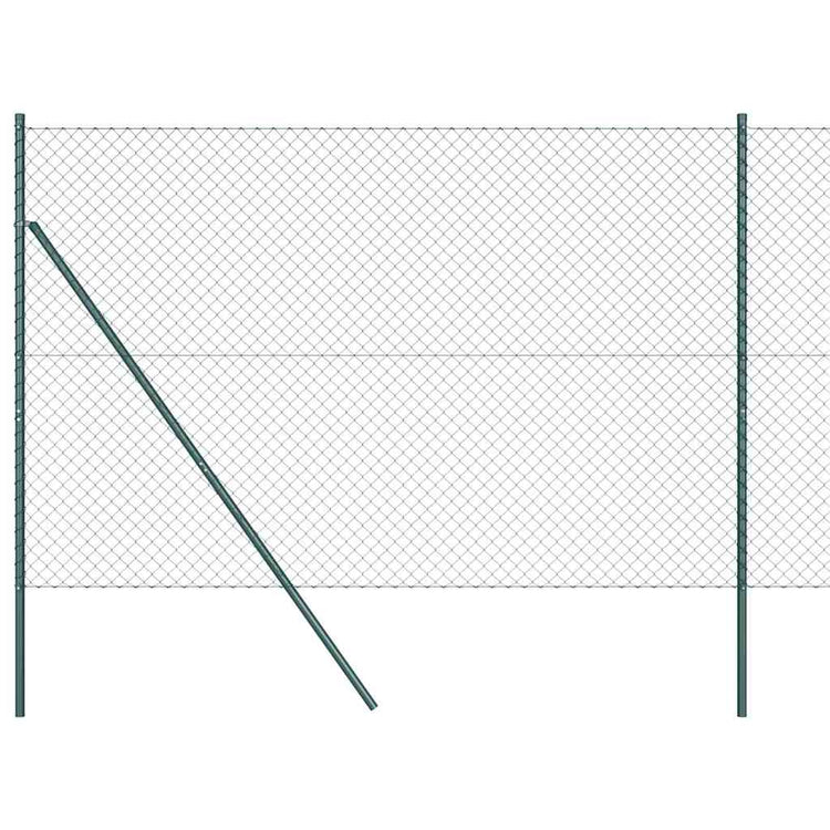 Vidaxl gaashek met grondbevestiging 10 x 1,6 m pvc-coated staal groen