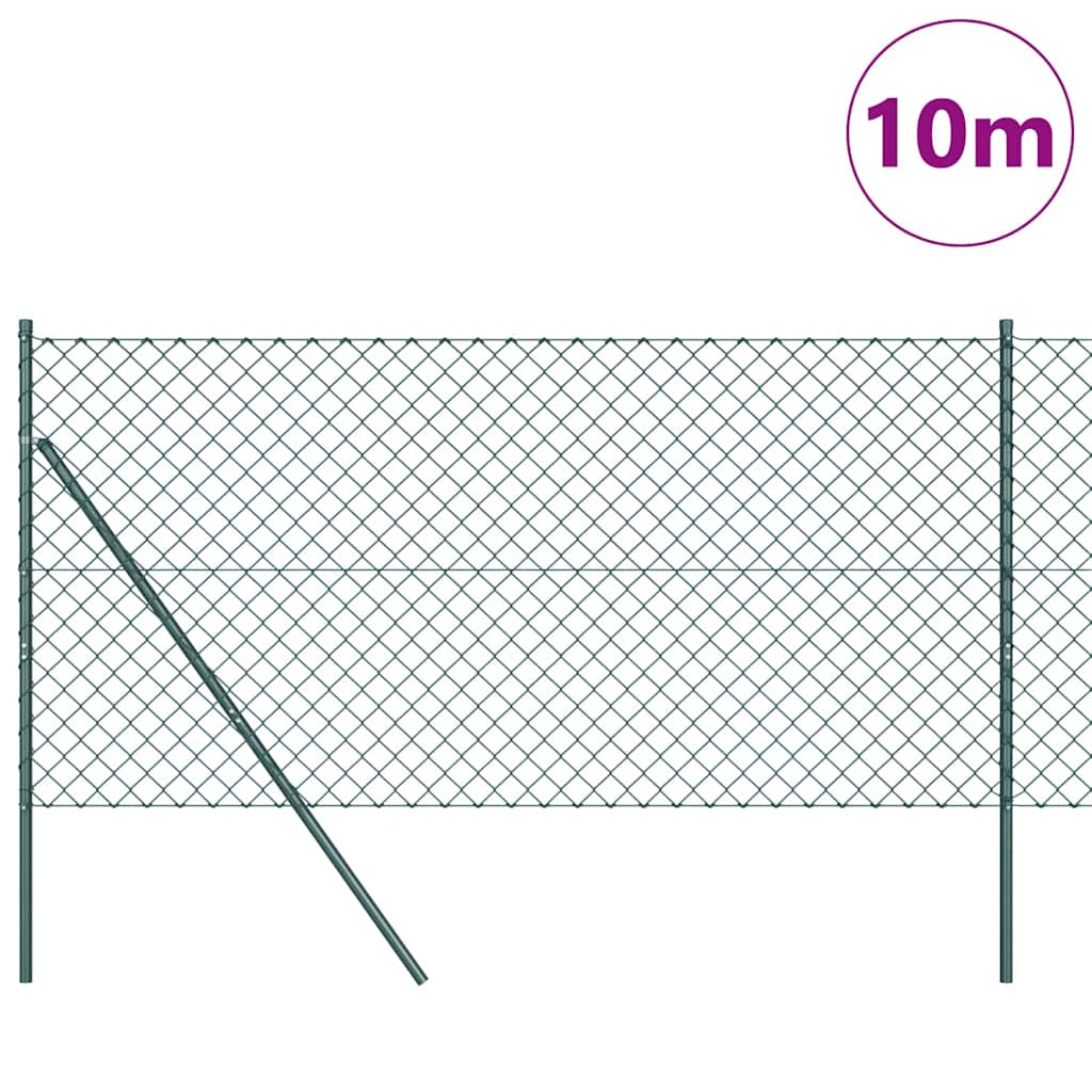 Vidaxl afrasteringspaal groen 10 x 1 m (60 x 60 mm gaas) staal en pvc