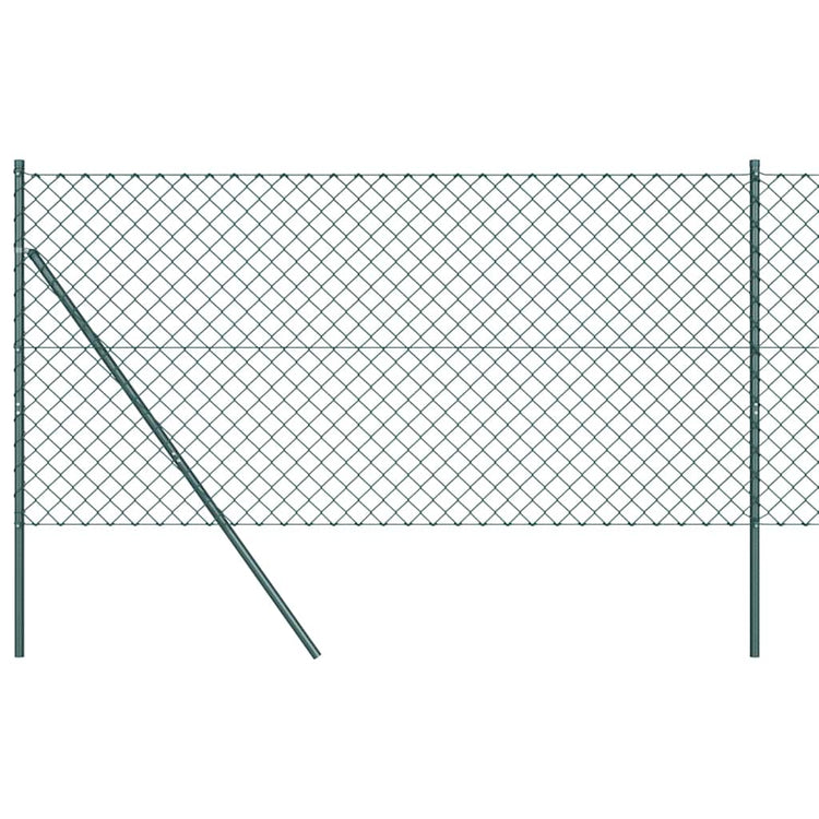 Vidaxl gaashek met grondbevestiging 10 x 1,2 m pvc-coated staal groen