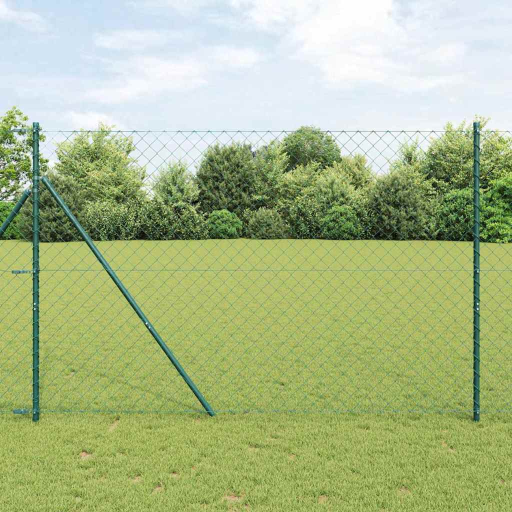 Vidaxl gaashek met grondbevestiging 10 x 1,6 m pvc-coated staal groen