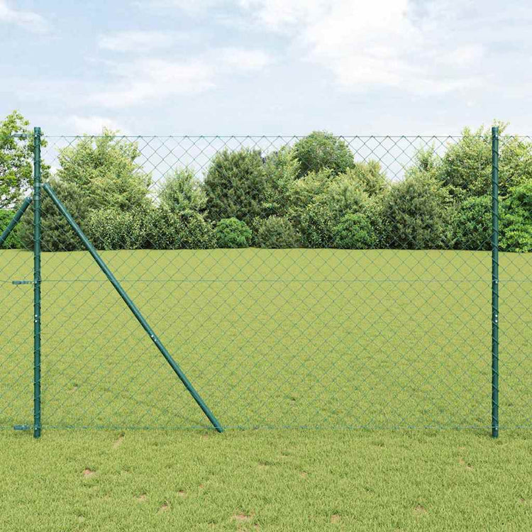 Vidaxl gaashek met grondbevestiging 10 x 1,6 m pvc-coated staal groen