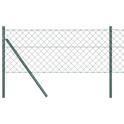 Vidaxl gaashek met grondbevestiging 0,8 x 25 m pvc-coated staal groen