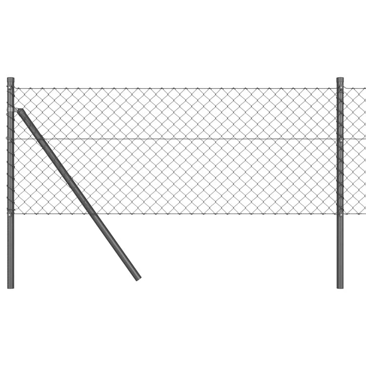 Vidaxl gaashek met grondbevestiging 10 x 0,4 m pvc-coated staal grijs