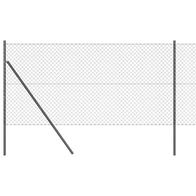 Vidaxl afrasteringspaal grijs 10 x 1 m (40 x 40 mm gaas) staal en pvc