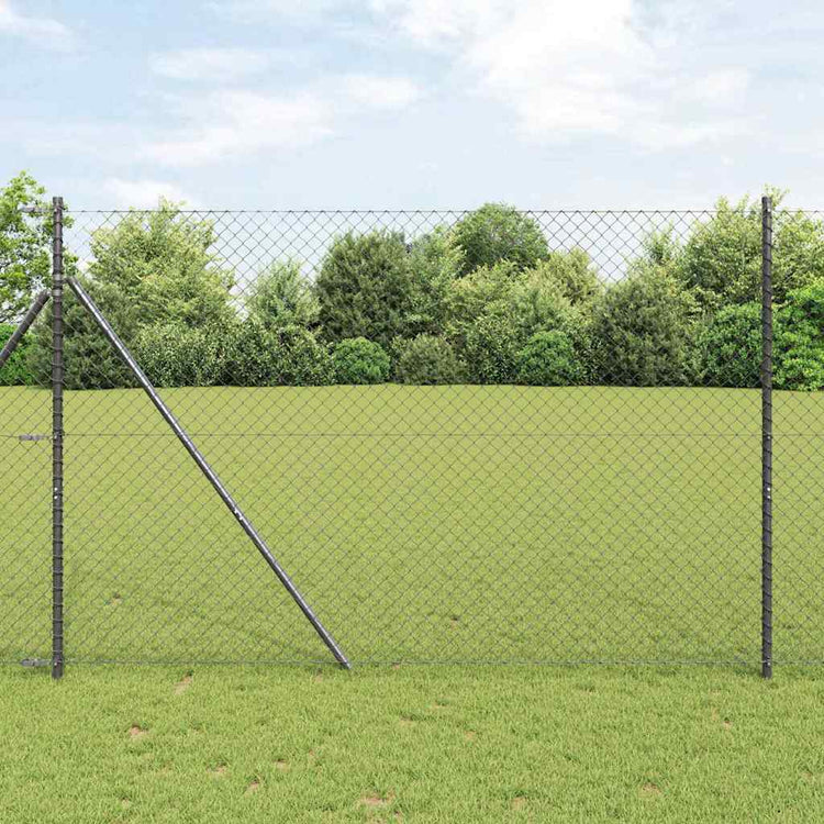 Vidaxl gaashek met grondbevestiging 10 x 1,5 m pvc-coated staal grijs