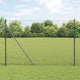 Vidaxl gaashek met grondbevestiging 10 x 1,5 m pvc-coated staal grijs