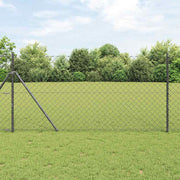 Vidaxl gaashek met grondbevestiging 10 x 1 m pvc-coated staal grijs - afbeelding 1