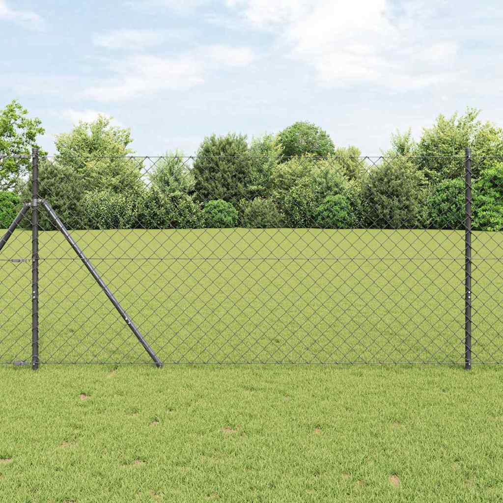 Vidaxl gaashek met grondbevestiging 10 x 1 m pvc-coated staal grijs