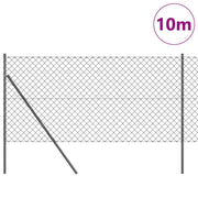 Vidaxl gaashek met grondbevestiging 10 x 1 m pvc-coated staal grijs - afbeelding 3