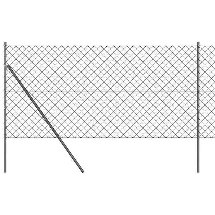 Vidaxl gaashek met grondbevestiging 10 x 1,2 m pvc-coated staal grijs
