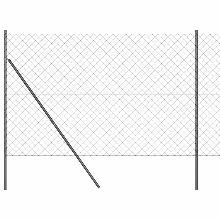Vidaxl gaashek met grondbevestiging 10 x 1,5 m pvc-coated staal grijs