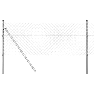 Vidaxl afrasteringspaal zilver 10 x 0,4 m (40 x 40 mm gaas) staal