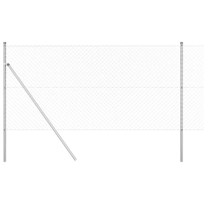 Vidaxl afrasteringspaal zilver 10 x 1,2 m (40 x 40 mm gaas) staal