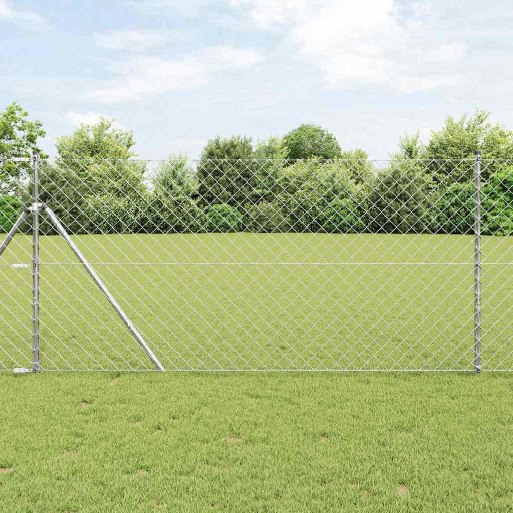 Vidaxl gaashek met grondbevestiging 10 x 1 m gegalvaniseerd staal mesh