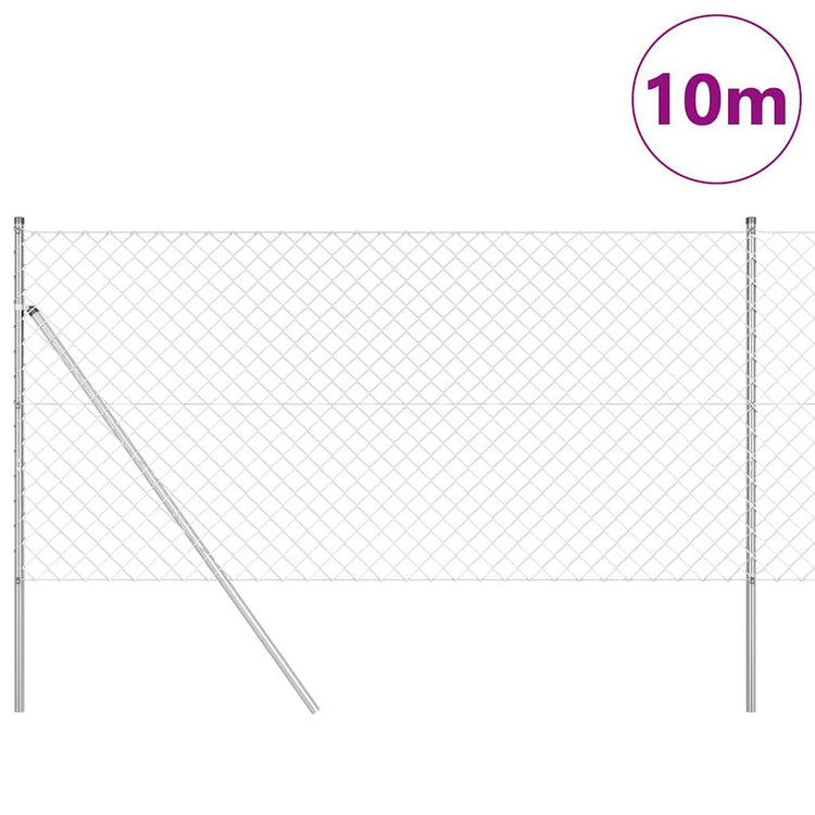 Vidaxl gaashek met grondbevestiging 10 x 1,4 m gegalvaniseerd staal
