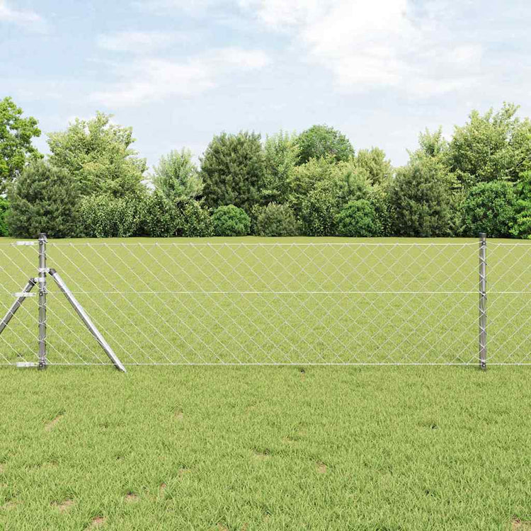 Vidaxl gaashek met grondbevestiging 25 x 0,8 m gegalvaniseerd staal