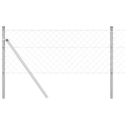 Vidaxl afrasteringspaal zilver 25 x 0,8 m (60 x 60 mm gaas) staal