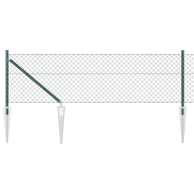 Vidaxl gaashek met grondpennen 10 x 0,4 m pvc-coated staal groen mesh