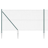 Vidaxl gaashek met grondpennen 10 x 1 m pvc-coated staal groen mesh - afbeelding 2