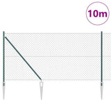 Vidaxl gaashek met grondpennen 10 x 1 m pvc-coated staal groen mesh - afbeelding 3