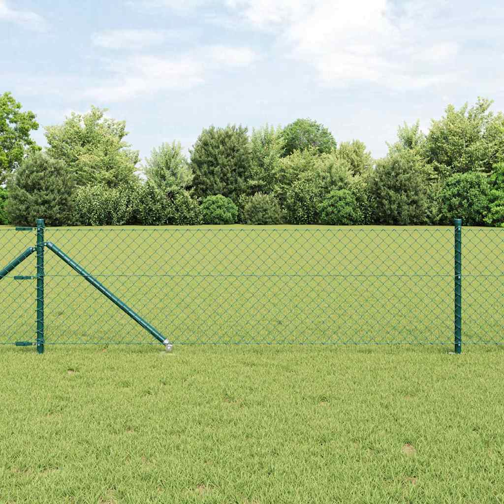 Vidaxl gaashek met grondpennen 10 x 0,4 m pvc-coated staal groen mesh