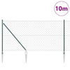 Vidaxl afrasteringspaal groen 10 x 1 m (60 x 60 mm gaas) staal en pvc