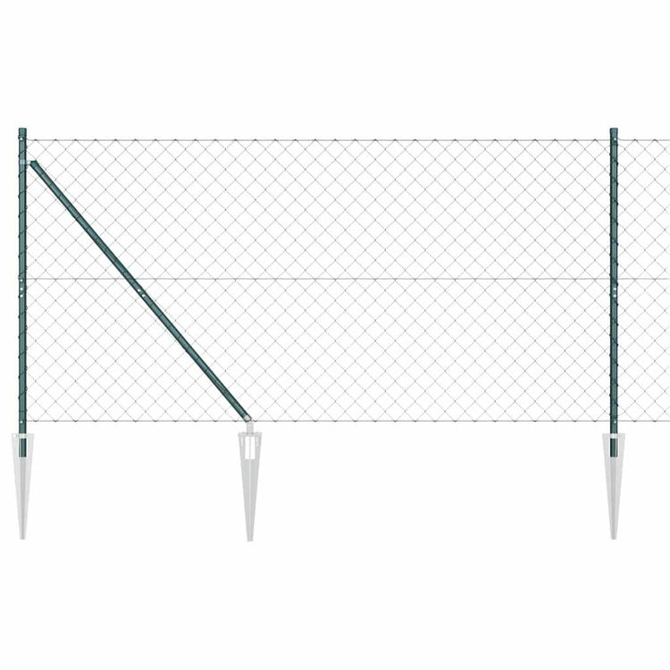 Vidaxl gaashek met grondpennen 10 x 1,4 m pvc-coated staal groen mesh