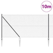 Vidaxl gaashek met grondpennen 10 x 1 m pvc-coated staal grijs mesh - afbeelding 3
