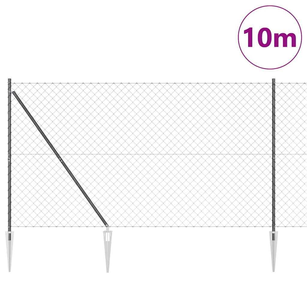 Vidaxl afrasteringspaal grijs 10 x 1,5 m (60 x 60 mm gaas)