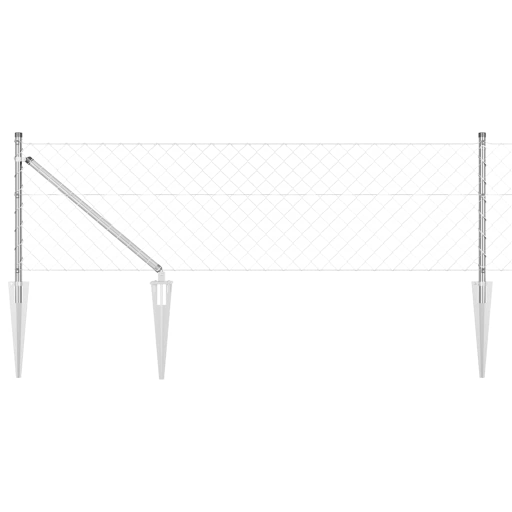 Vidaxl gaashek met grondpennen 10 x 0,8 m gegalvaniseerd staal zilver