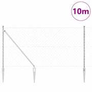 Vidaxl gaashek met grondpennen 10 x 1 m gegalvaniseerd staal zilver - afbeelding 2