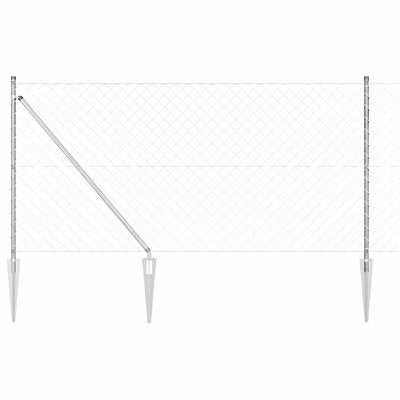 Vidaxl afrasteringspaal zilver 10 x 1,2 m (60 x 60 mm gaas) staal