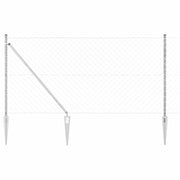Vidaxl gaashek met grondpennen 10 x 1,4 m gegalvaniseerd staal zilver - afbeelding 1