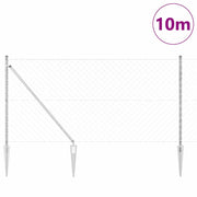 Vidaxl gaashek met grondpennen 10 x 1,4 m gegalvaniseerd staal zilver - afbeelding 2