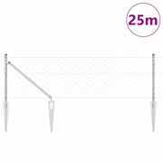 Vidaxl gaashek met grondpennen 25 x 0,4 m gegalvaniseerd staal zilver - afbeelding 2