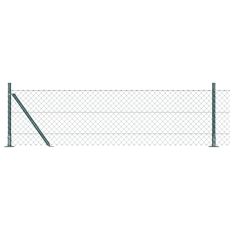 Vidaxl gaashek met betonnen voetstuk 10 x 0,4 m pvc-coated staal groen