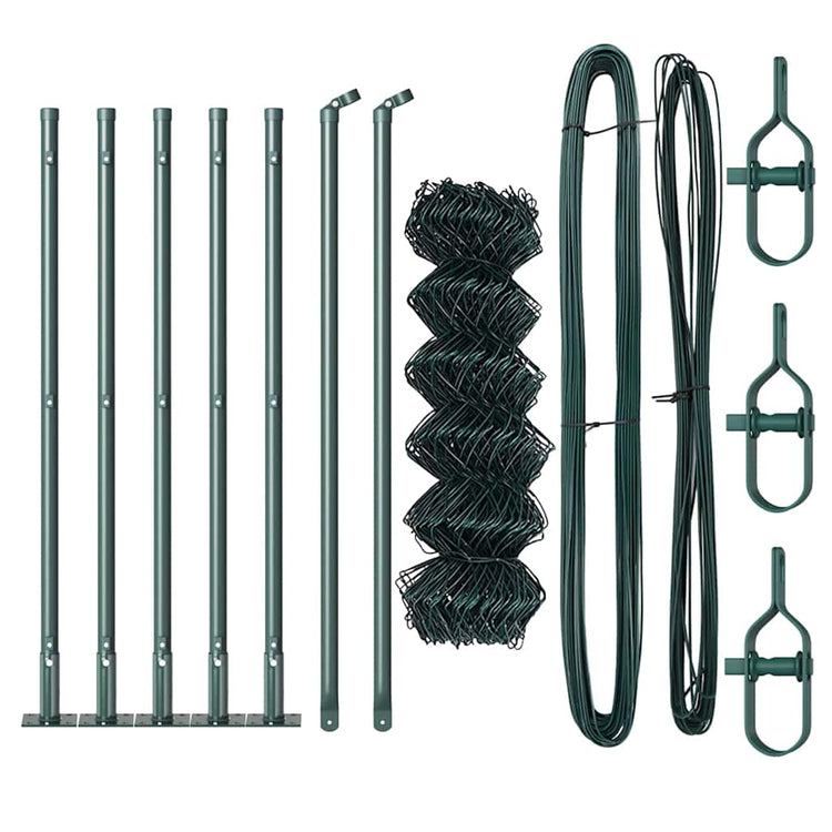 Vidaxl gaashek met betonnen voetstuk 10 x 0,4 m pvc-coated staal groen