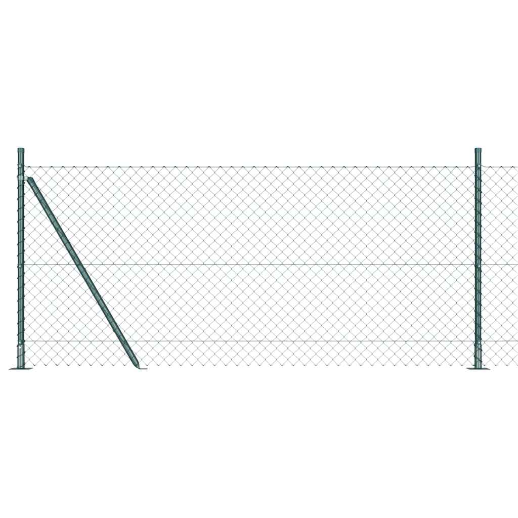Vidaxl gaashek met betonnen voetstuk 10 x 0,8 m pvc-coated staal groen