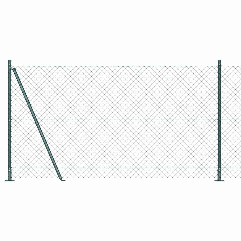 Vidaxl gaashek met betonnen voetstuk 10 x 1,2 m pvc-coated staal groen