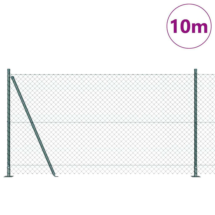 Vidaxl gaashek met betonnen voetstuk 10 x 1,2 m pvc-coated staal groen