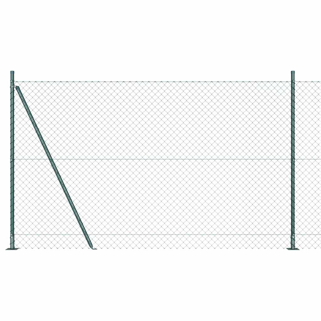 Vidaxl gaashek met betonnen voetstuk 10 x 1,5 m pvc-coated staal groen